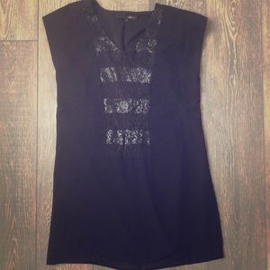 Black dress with sequin/lace detail